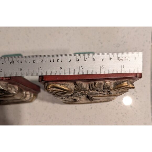 Borghese Hollywood Regency Bookends Floral Bird Motif - Picture 9 of 10